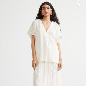 NWT White/Ivory Short Sleeve Oversized Top XL